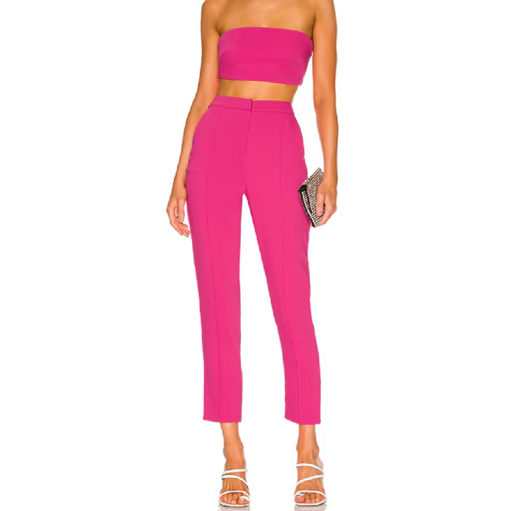 Superdown- Remy Bandeaux Pant Set in Hot Pink